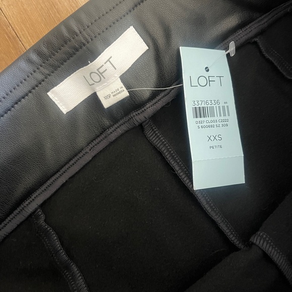 NWT LOFT Faux Leather Black Leggings XXS P PETITE So cute! - Picture 7 of 7